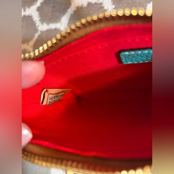 Dooney & Bourke NWT Turquoise Leather Mini Shoulder or Wristlet Bag summer fun - Picture 10 of 15